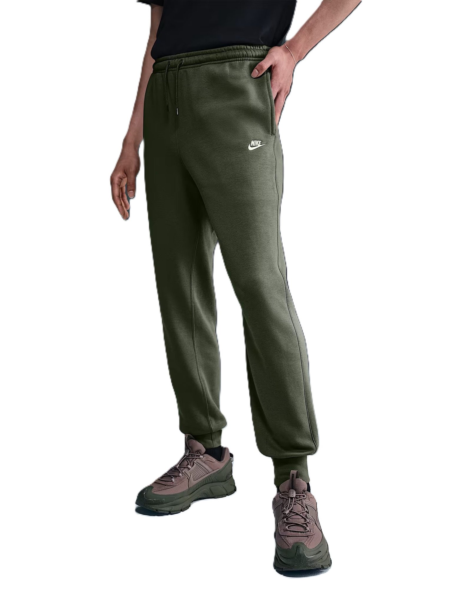 Nike vyriškos kelnės Sportswear Club Fleece Joggers FN3787-222, žalios, fleece vidus.