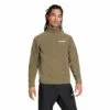 Adidas vyriškas fleece džemperis Terrex Multi Full-Zip JP0796 – žalias (chaki) džemperis su užtrauktuku ir dviem kišenėmis.