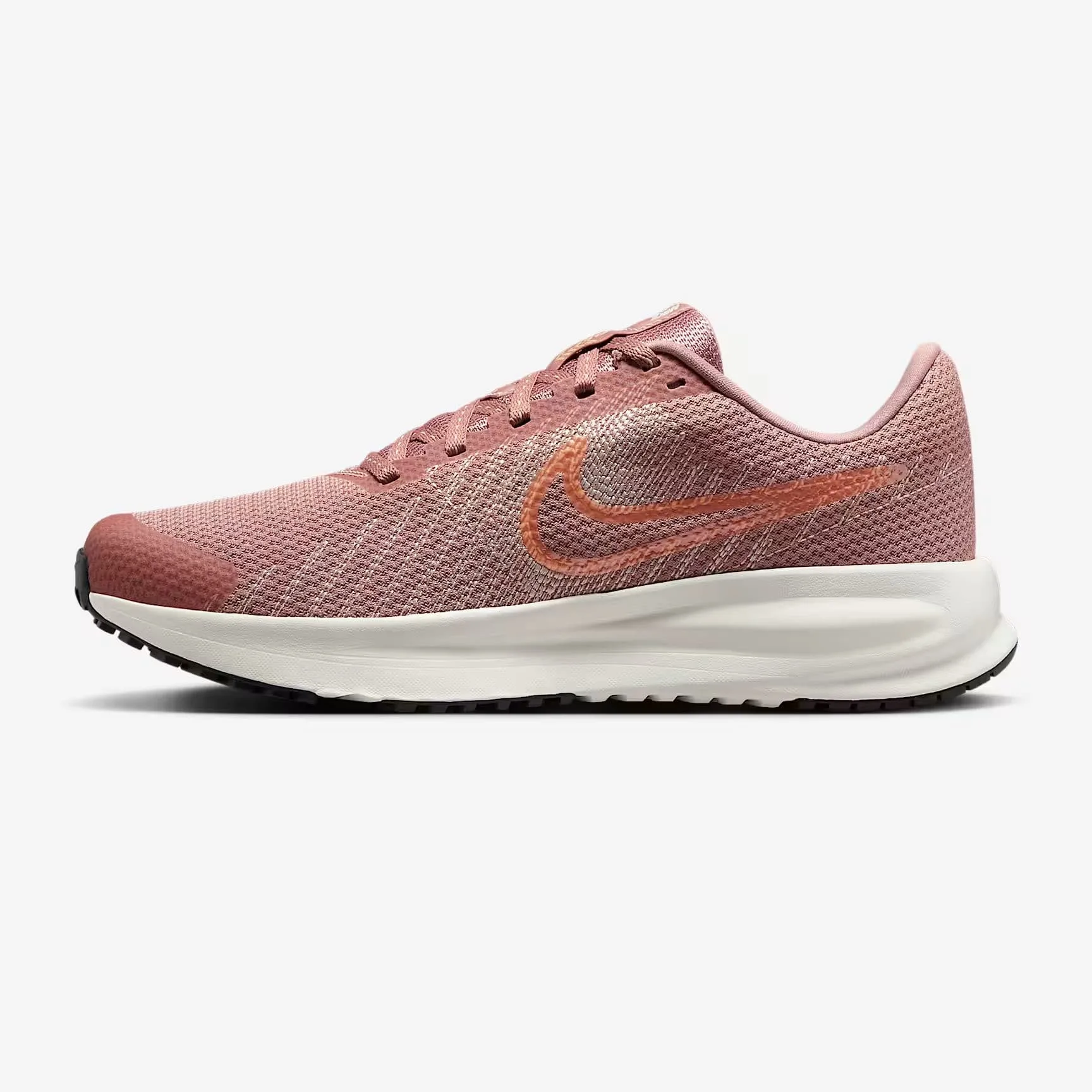 Nike Run Defy HM9593-601 moteriški bėgimo batai – lengvi, kvėpuojantys sportiniai batai pelenu rožės spalvos.
