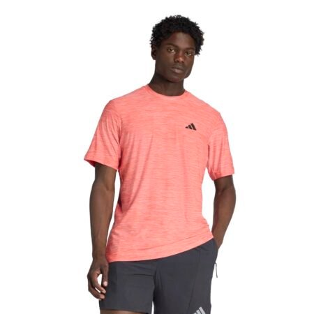 Adidas vyriški sportiniai marškinėliai Train Essentials Stretch Training Tee JW5091 raudoni su AEROREADY technologija