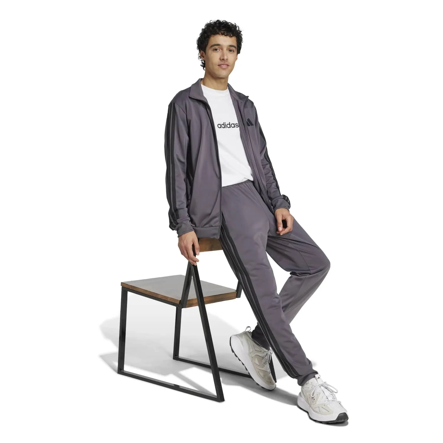Adidas 3s Tracksuit JI8856 | Pilkas Vyriškas Sportinis Kostiumas (Treningai) - Image 3