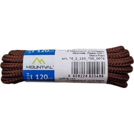Apvalūs rudi Kaps Mountval 120 cm ilgio batų raišteliai, pagaminti iš tvirto poliesterio, modelis 920469.