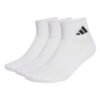 Baltos Adidas Cushioned Ankle kojinės JZ0523, 3 porų rinkinys, modelis dengiantis kulkšnies kauliuką.