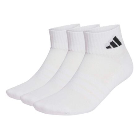 Baltos Adidas Cushioned Ankle kojinės JZ0523, 3 porų rinkinys, modelis dengiantis kulkšnies kauliuką.