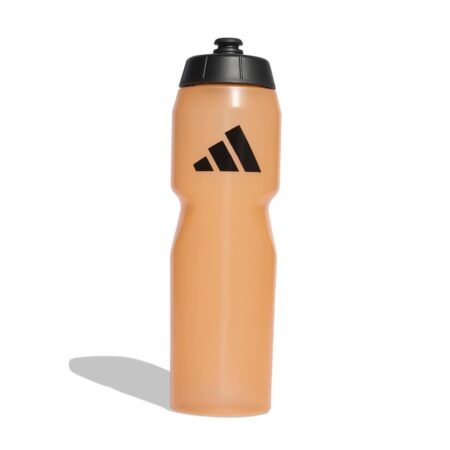 Oranžinė Adidas Performance Bottle KD2774 gertuvė 0.75 L su juodu logotipu ir skaidria tūrio matavimo skale.