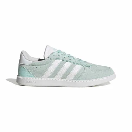 Moteriški mėtiniai zomšiniai batai Adidas Breaknet Sleek su baltu padu, modelis KJ1944.