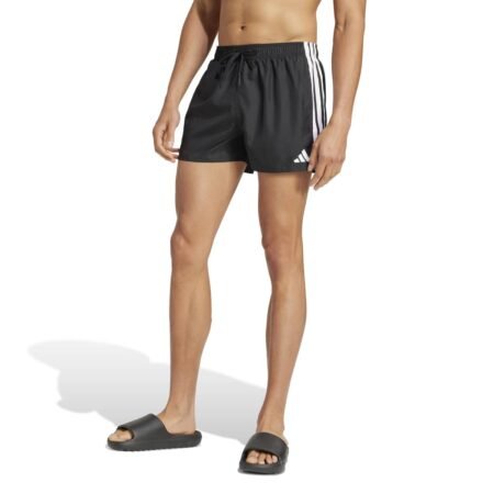 Juodi trumpi vyriški maudymosi šortai Adidas 3-Stripes Swim Shorts, modelio kodas JG1031.