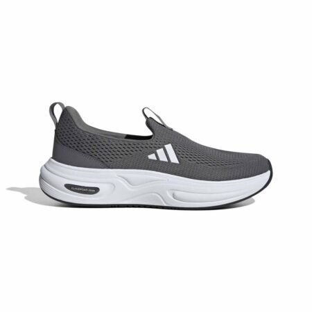 Pilki vyriški Adidas Cloudfoam Cuxxion Lounge sportbačiai be raištelių su baltu padu, modelis HP3474.