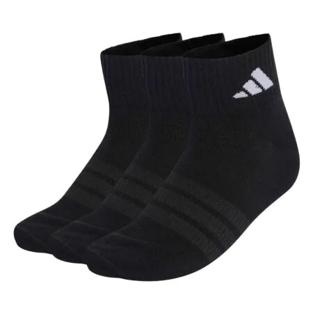 Juodos trumpos plonos sportinės kojinės iki kauliuko 3 poros Adidas Thin and Light KC9613.
