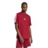 Vyriški tamsiai raudoni (vyšniniai) Adidas Essentials marškinėliai su trimis baltomis juostelėmis ant pečių ir siuvinėtu logotipu, modelis KR2699.