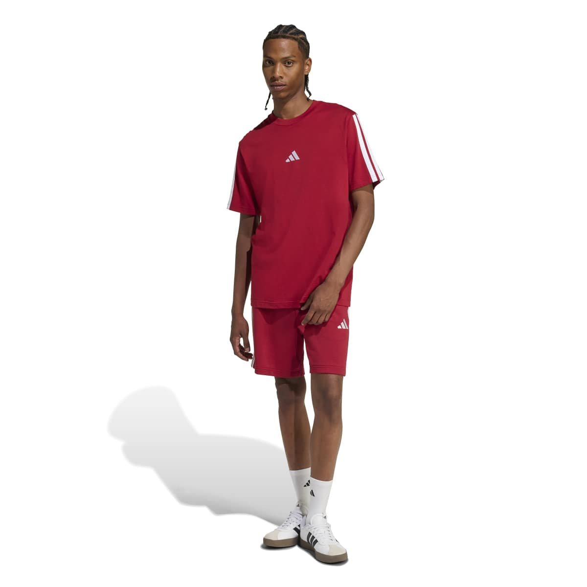 Adidas Essentials 3-Stripes Tee KR2699 – Vyšniniai Vyriški Marškinėliai - Image 3