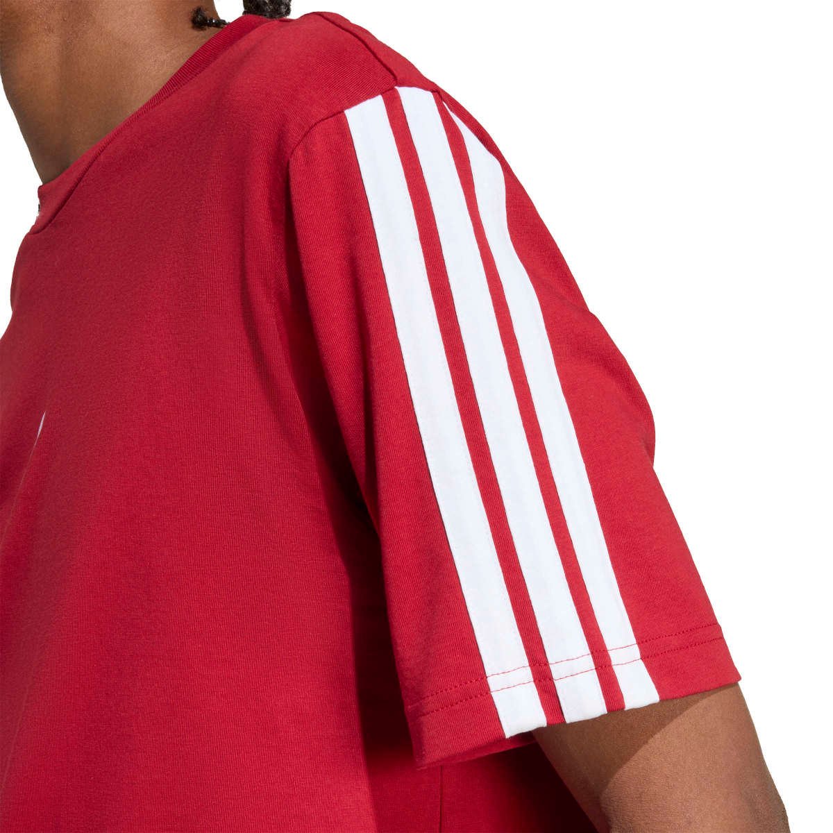 Adidas Essentials 3-Stripes Tee KR2699 – Vyšniniai Vyriški Marškinėliai - Image 5