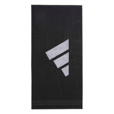 Juodas didelis sportinis medvilninis rankšluostis Adidas 3-Bar Towel Large KE7414.