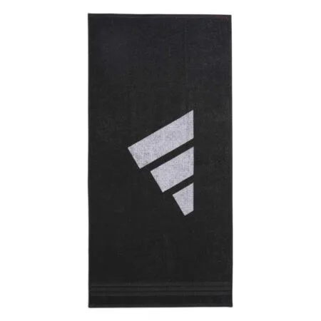 Juodas didelis sportinis medvilninis rankšluostis Adidas 3-Bar Towel Large KE7414.