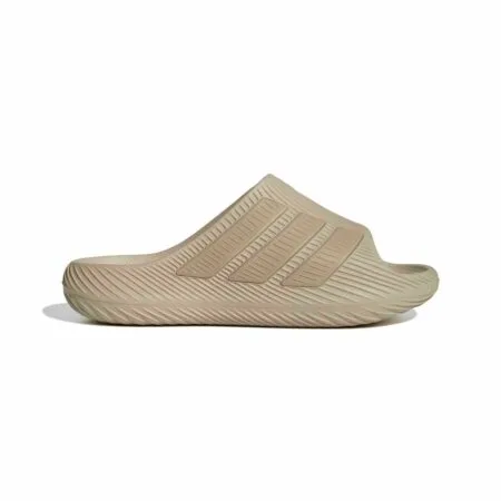 Smėlio (rudos) spalvos vyriškos Adidas Purechill šlepetės su ventiliacinėmis angomis dirželyje ir trimis juostelėmis, modelis KI0061.