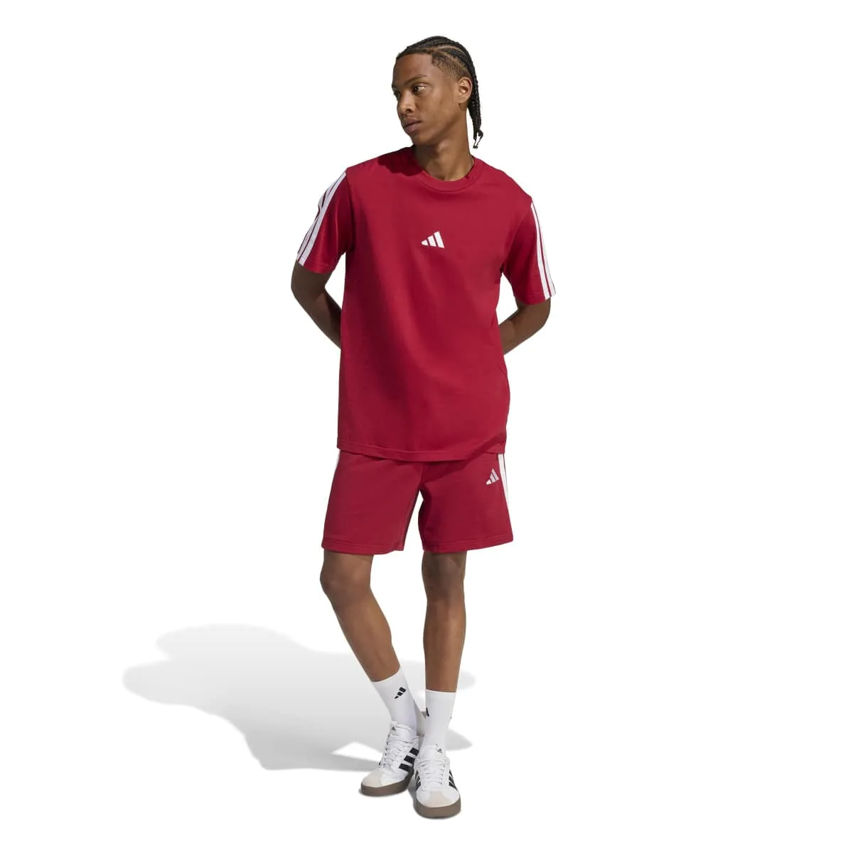 Adidas Essentials FT KR2700 | Raudoni Vyriški Šortai Medvilniniai - Image 3