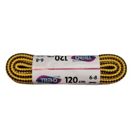 Batų raišteliai Trend 120cm apvalūs geltoni su ruda 987035 poliesteriniai raišteliai
