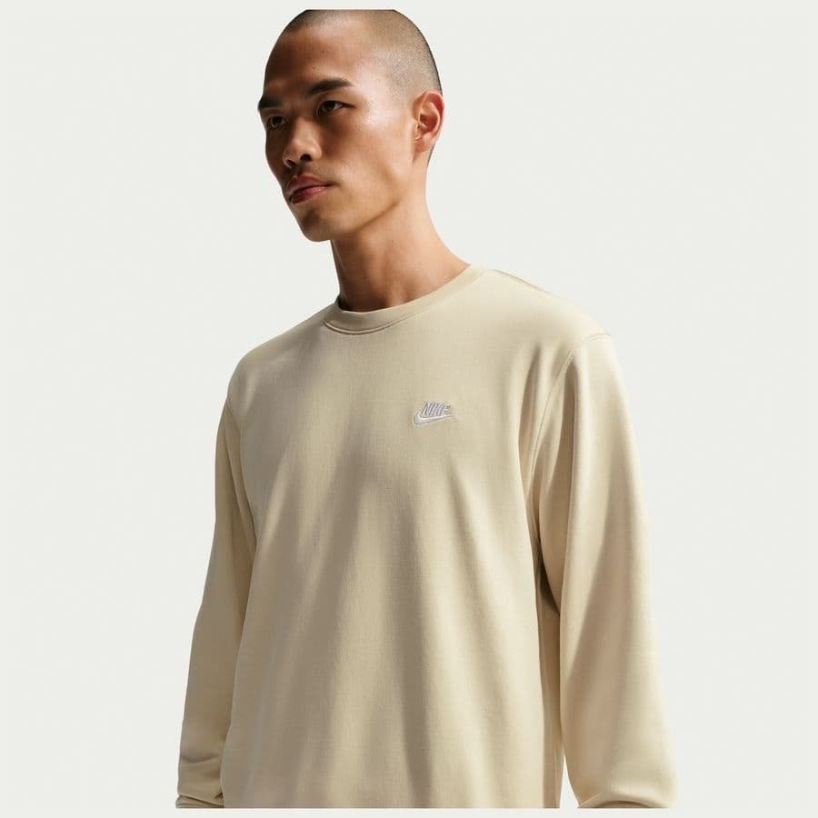 Nike Sportswear Club Crew FN3888-229 | Smėlio Spalvos Džemperis Be Gobtuvo - Image 3