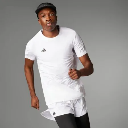 Balti vyriški bėgimo marškinėliai sportinė maikutė Adidas Adizero Essentials IN1157.