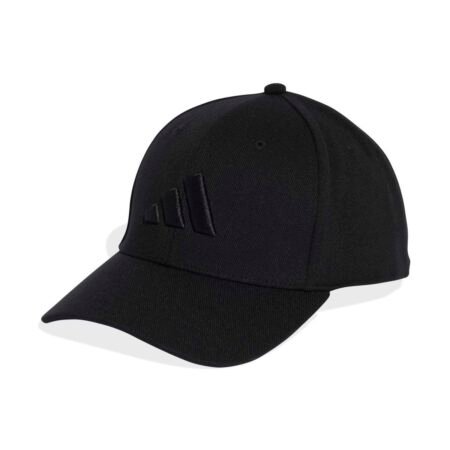 Visiškai juoda uždaro tipo (Full Cap) unisex kepurė su snapeliu be užsegimo Adidas Flexfit Baseball Cap KA7186.