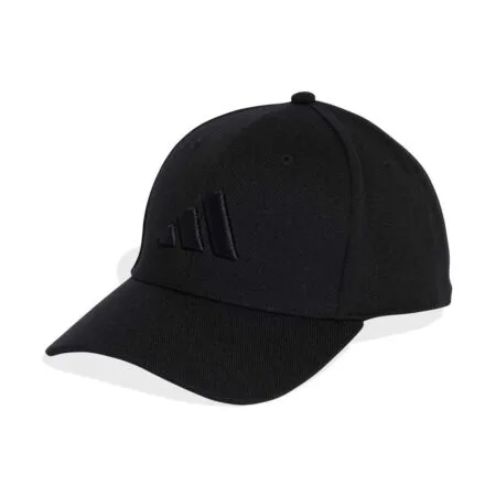 Visiškai juoda uždaro tipo (Full Cap) unisex kepurė su snapeliu be užsegimo Adidas Flexfit Baseball Cap KA7186.