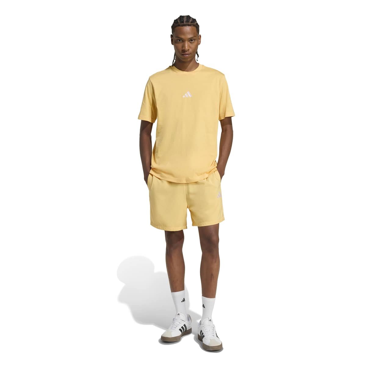 Adidas Essentials KT0561 | Geltoni Vyriški Medvilniniai Marškinėliai - Image 3