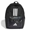 Juoda sportinė ir mokyklinė unisex kuprinė su kompiuterio skyriumi Adidas Classic Back-to-School 3-Stripes JD9563.