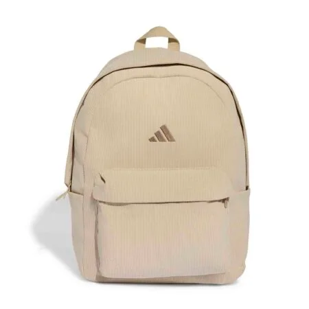 Smėlio spalvos velvetinės tekstūros mokyklinė ir sportinė unisex kuprinė Adidas Essentials Material KH4601.