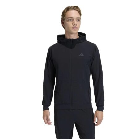 Juodas vyriškas sportinis džemperis bliuzonas treniruotėms Adidas D4T Workout Full-Zip Hoodie KA4821.
