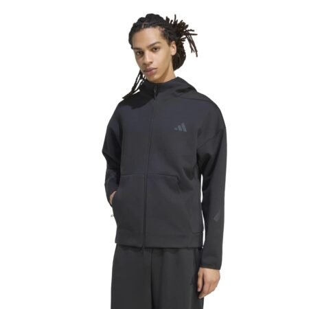 Juodas vyriškas džemperis bliuzonas su gobtuvu užtrauktuku Adidas Z.N.E. Full-Zip Track Top KF3827.