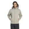 Šviesiai pilkas vyriškas džemperis bliuzonas su gobtuvu užtrauktuku Adidas Z.N.E. Full-Zip Track Top KF3834.