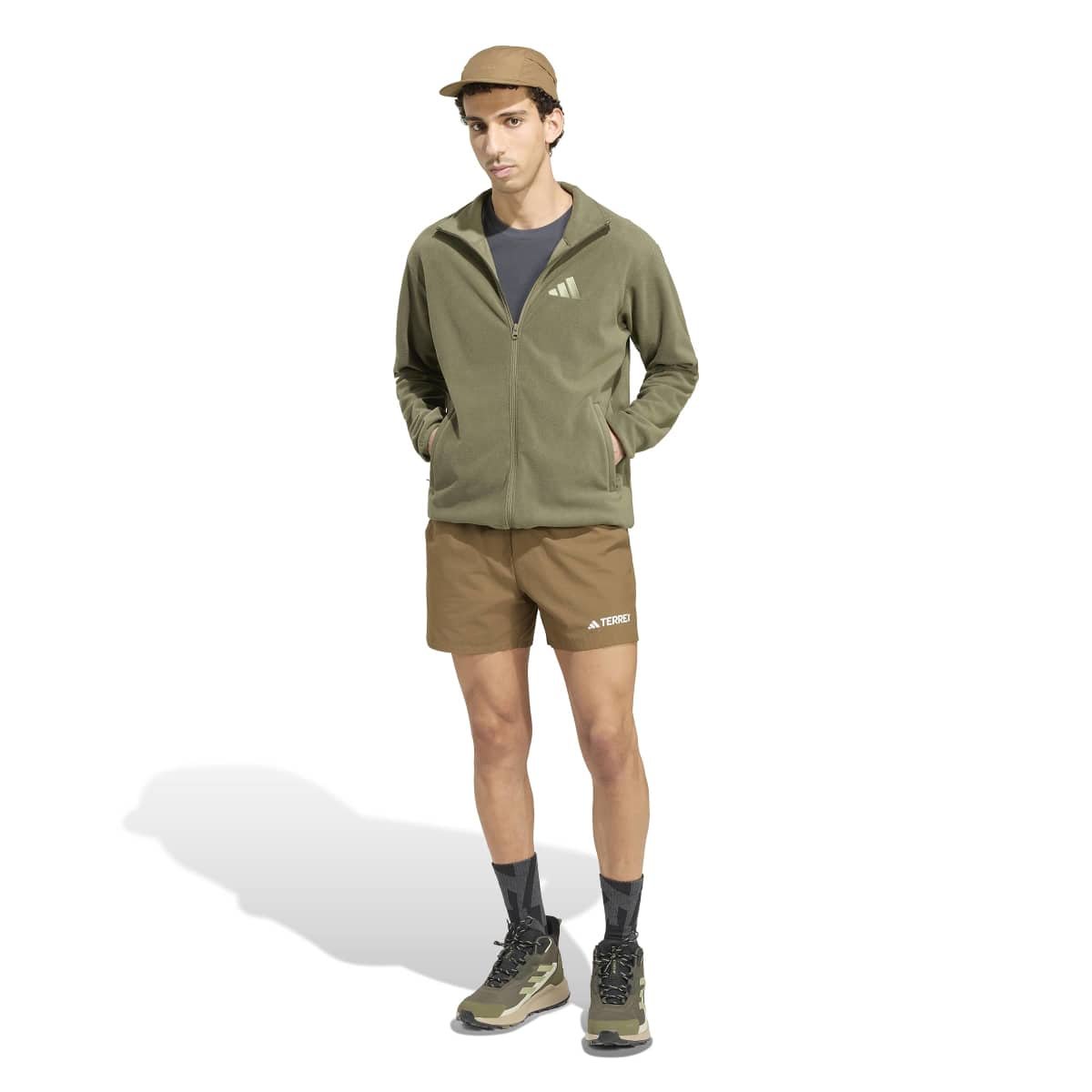 Adidas Terrex Polar Fleece Jacket KY9785 | Žalias Vyriškas Flisinis Džemperis Žygiams - Image 3