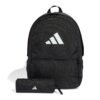 Juoda mokyklinė ir sportinė unisex kuprinė su penalu Adidas Classic Backpack With Pencil Case JI8081.