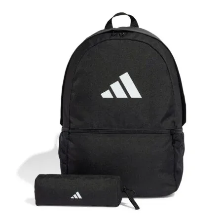 Juoda mokyklinė ir sportinė unisex kuprinė su penalu Adidas Classic Backpack With Pencil Case JI8081.