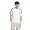 Balti vyriški medvilniniai marškinėliai su juodomis juostelėmis Adidas Essentials 3-Stripes KY4116.