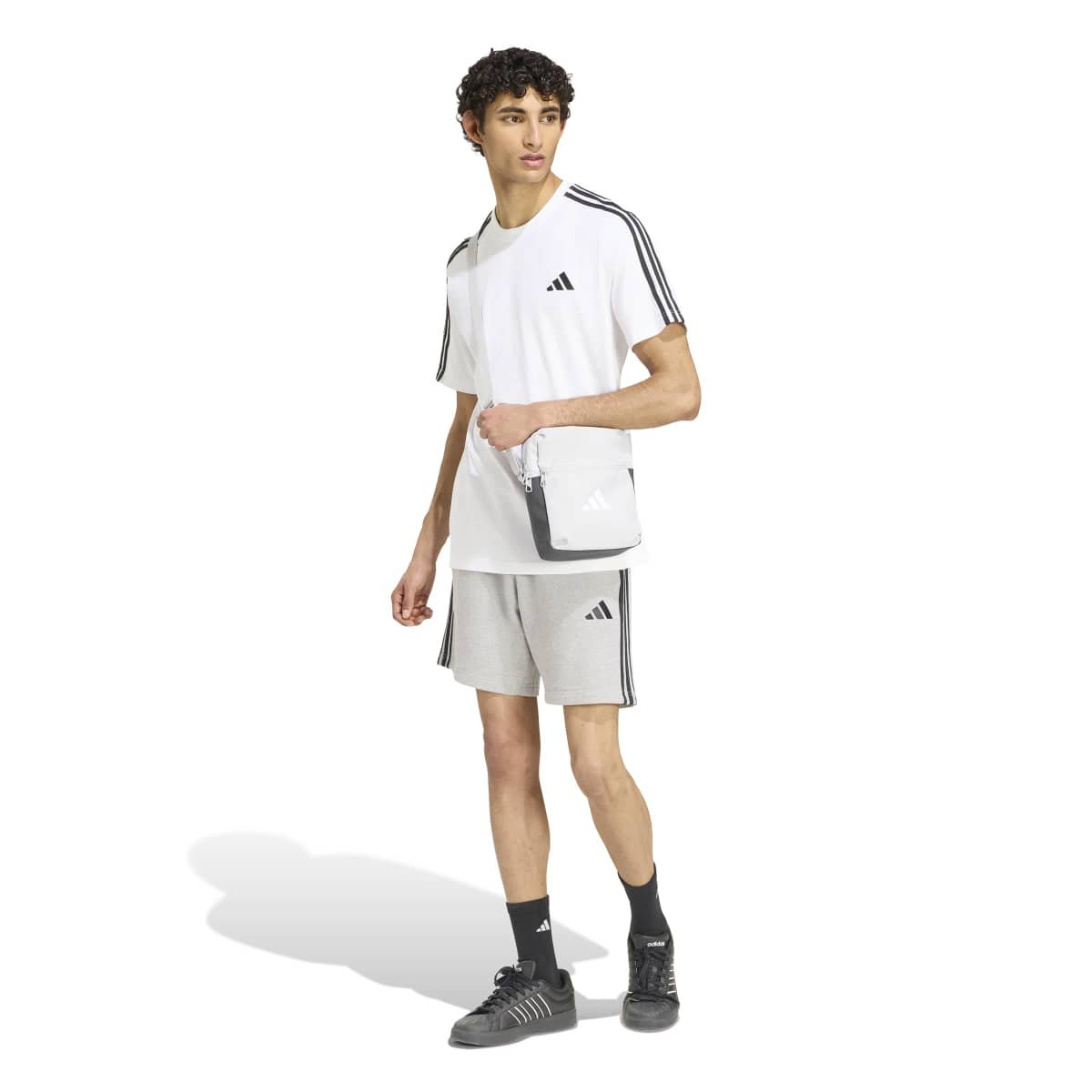 Adidas 3-Stripes T-Shirts KY4116 | Balti Vyriški Medvilniniai Marškinėliai - Image 3
