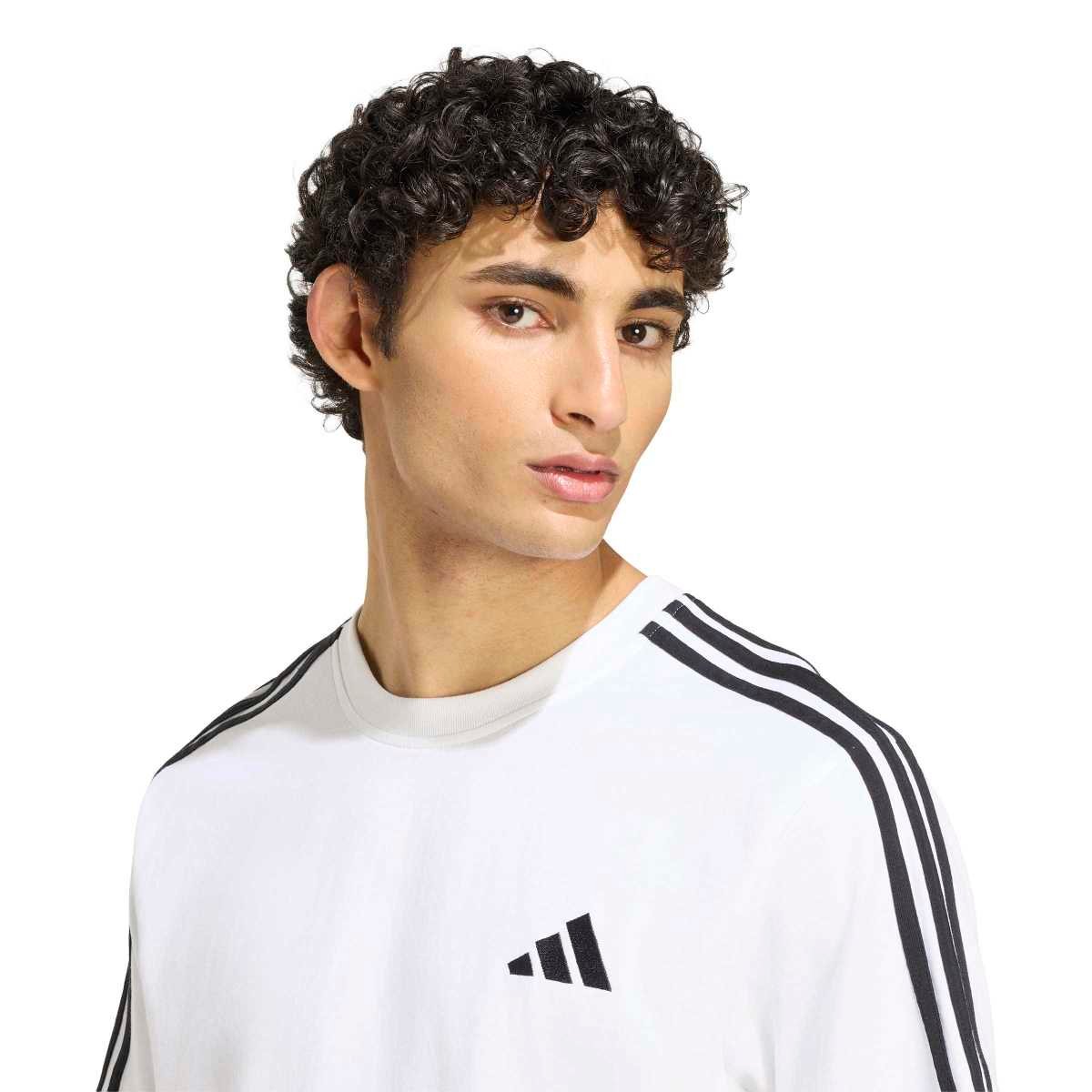 Adidas 3-Stripes T-Shirts KY4116 | Balti Vyriški Medvilniniai Marškinėliai - Image 4