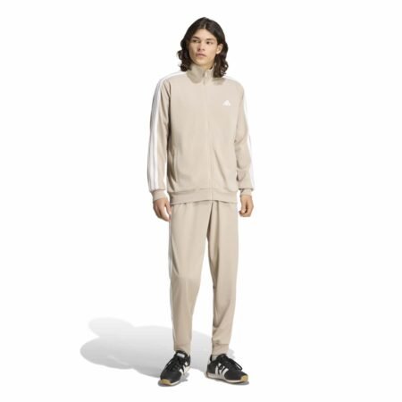 Smėlio spalvos šviesus vyriškas sportinis kostiumas treningai Adidas Sportswear Basic 3-Stripes KY2276.