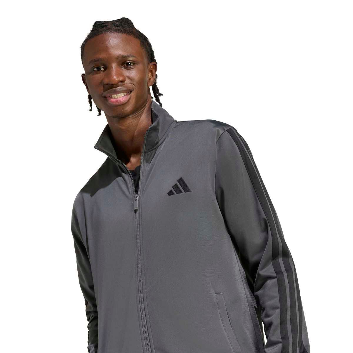Adidas 3s Tracksuit KC1355 | Tamsiai Pilkas Vyriškas Sportinis Kostiumas (Treningai) - Image 4