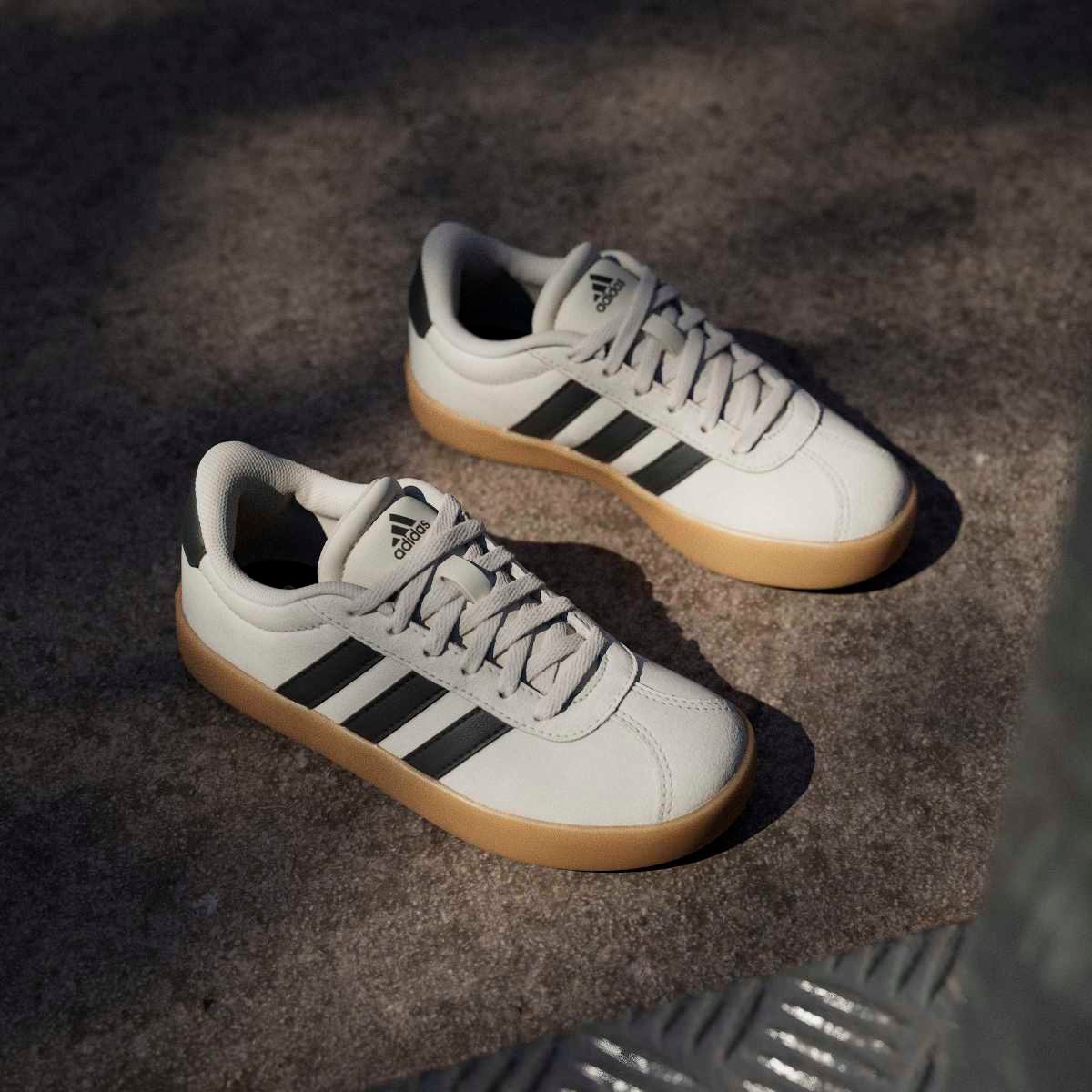 Adidas VL Court 3.0 KI6493 | Smėlio Spalvos Vaikiški Kedai - Image 9