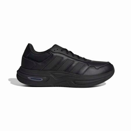 Juodi odiniai vyriški laisvalaikio batai kedai placiai pedai Adidas Cloudfoam Cuxxion Leather KJ4255.