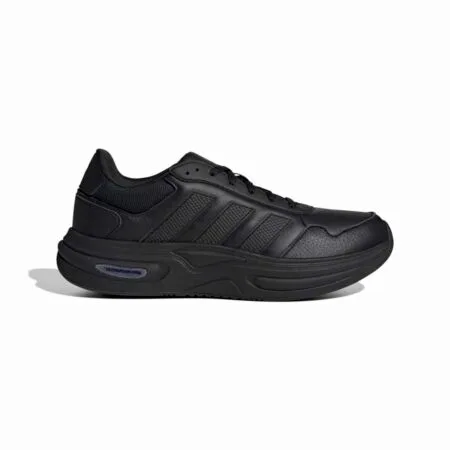 Juodi odiniai vyriški laisvalaikio batai kedai placiai pedai Adidas Cloudfoam Cuxxion Leather KJ4255.
