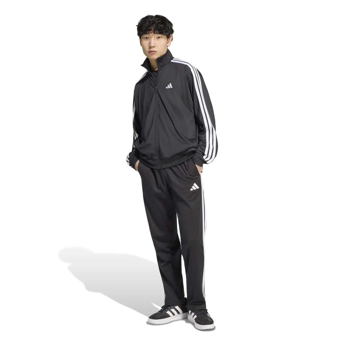 Adidas 3S Track Top KX5657 | Juodas Vyriškas Sportinis Džemperis (Su Užtrauktuku) - Image 3