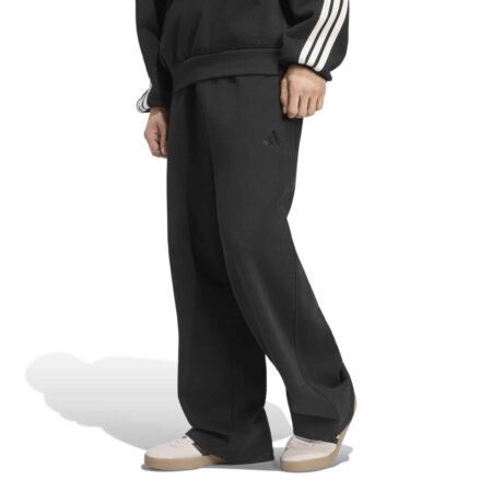 Juodos vyriškos plačios treninginės kelnės be manžetų Adidas Kit Small Logo Wide Pants KW2300.
