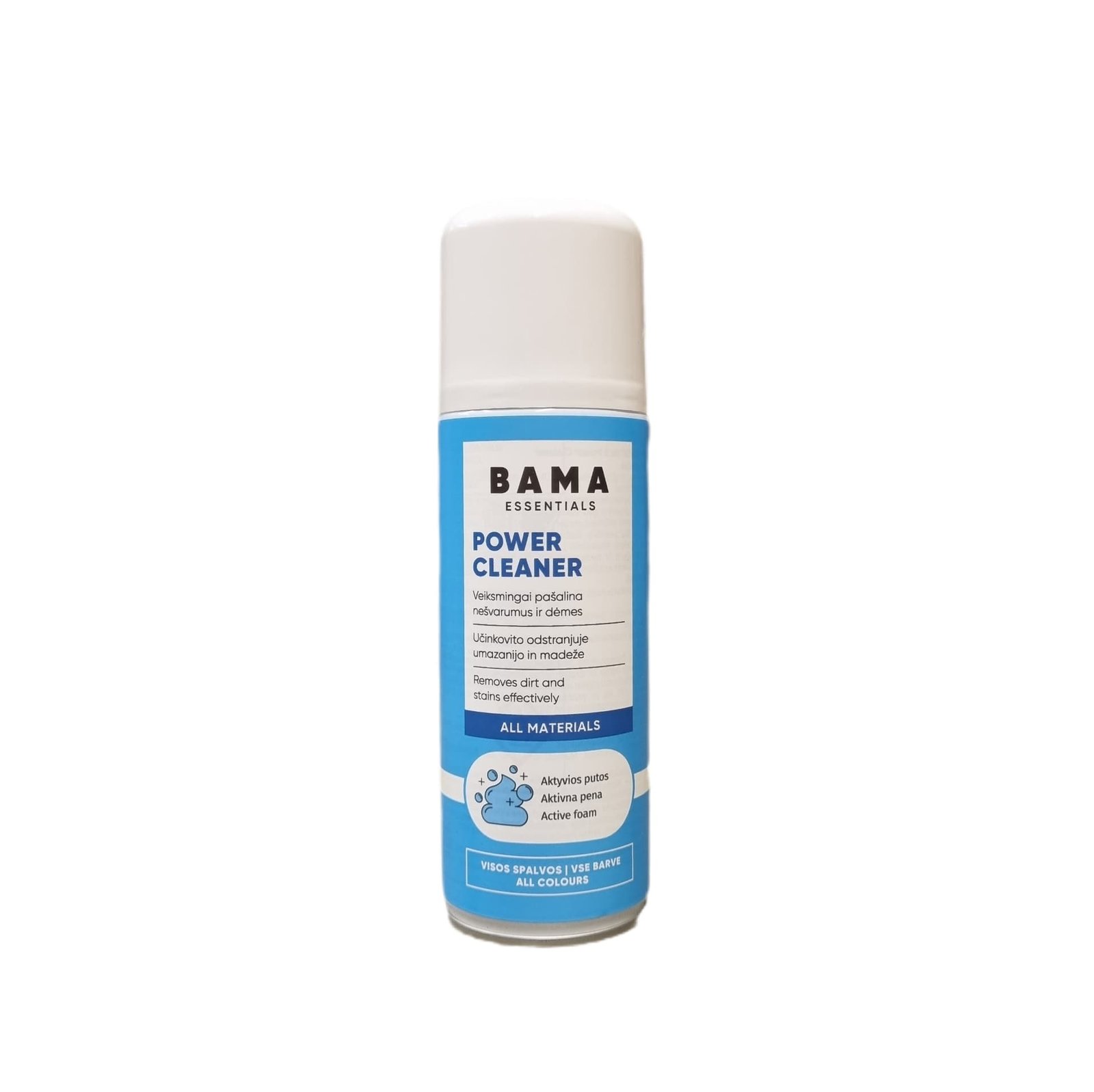 Universalios avalynės valymo putos odai zomšai tekstilei Bama Power Cleaner Active Foam 200ml A78.